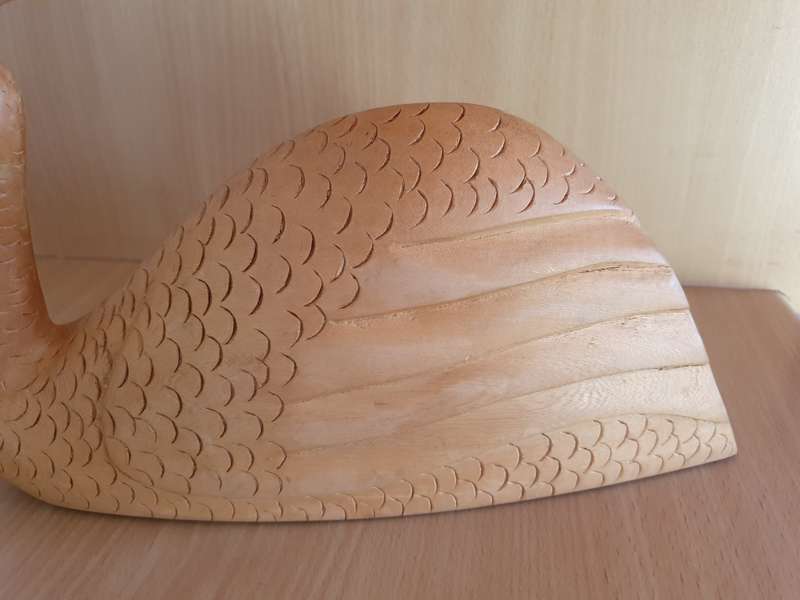Carved Wooden Guinea Fowl  (Height 19cm width 35cm depth 8cm)