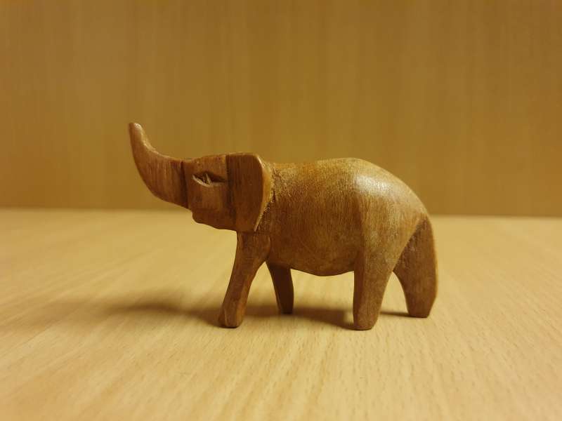 Miniature Wooden Elephant Figurine (8cm x 5cm)