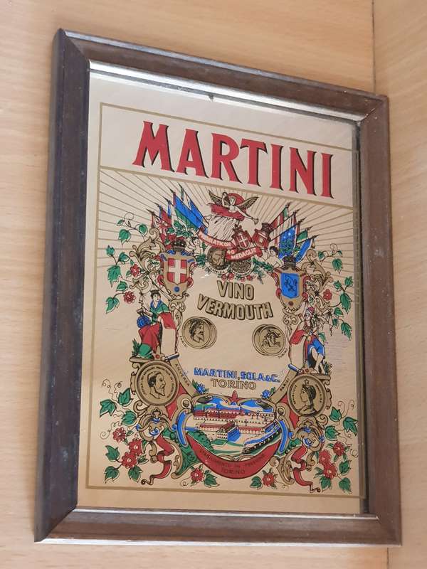 Martini Vino Vermouth Mirror Bar Display  (23cm x 18cm)