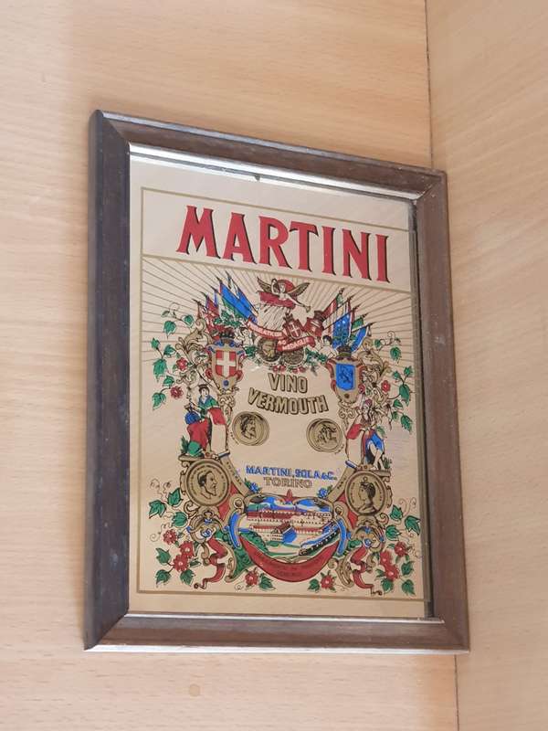 Martini Vino Vermouth Mirror Bar Display  (23cm x 18cm)