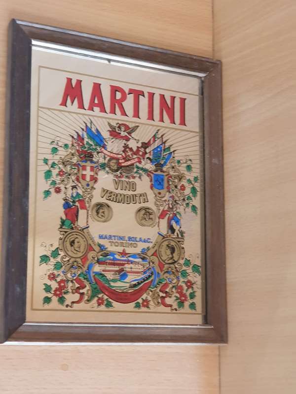 Martini Vino Vermouth Mirror Bar Display  (23cm x 18cm)