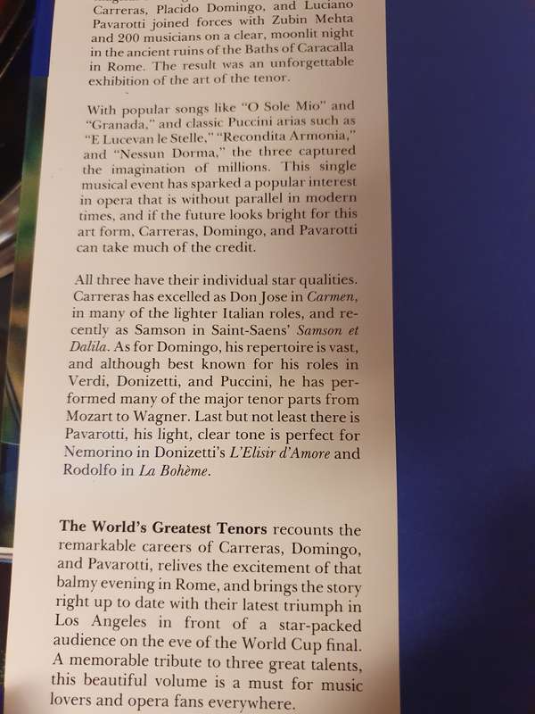 The World`s Greatest Tenors - Carreras Domingo Pavarotti : Millicent Jones (Hardcover)