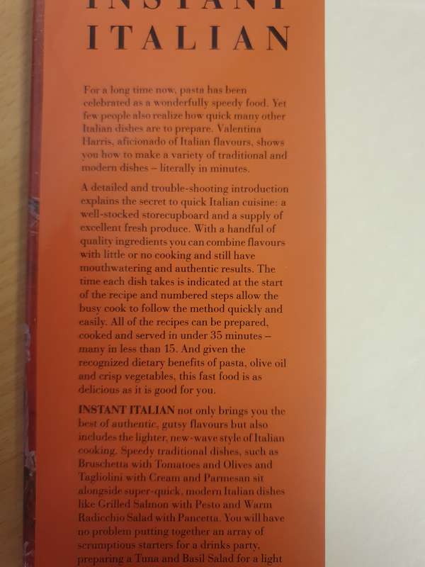 Instant Italian - 100 Recipes for Stylish Dishes in Minutes: Valentina Harris  (Hardcover)