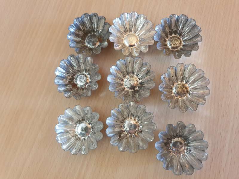 Set of 9 Small Metal Chocolate Moulds