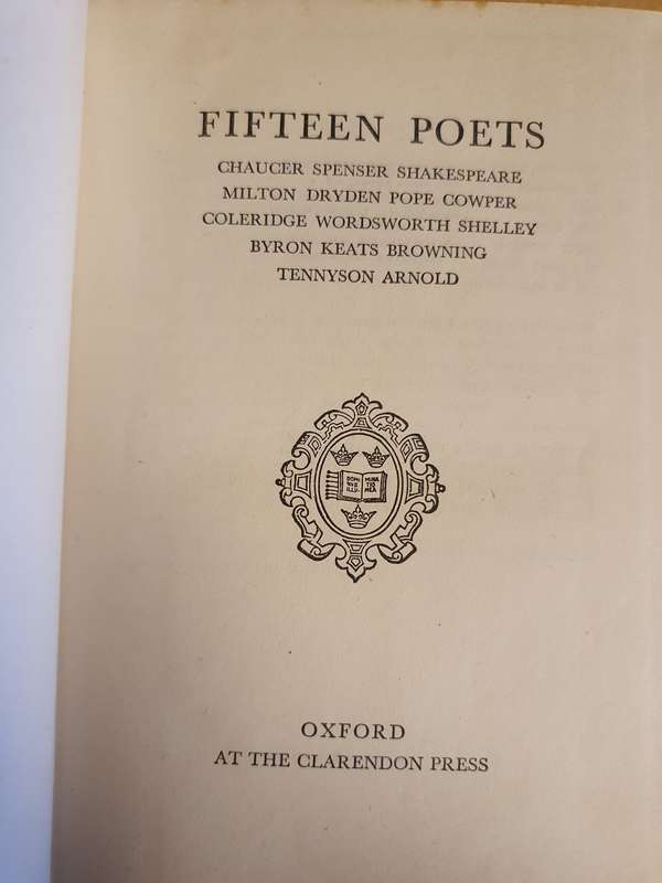 Fifteen Poets - From Chaucer to Arnold  (Hardcover)