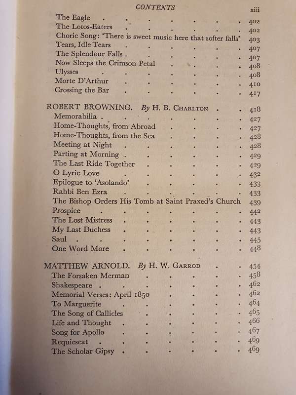Fifteen Poets - From Chaucer to Arnold  (Hardcover)