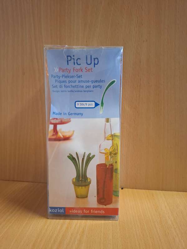 Set of 9 Koziol Acrylic Pic Up Party Forks  (Made in Germany)