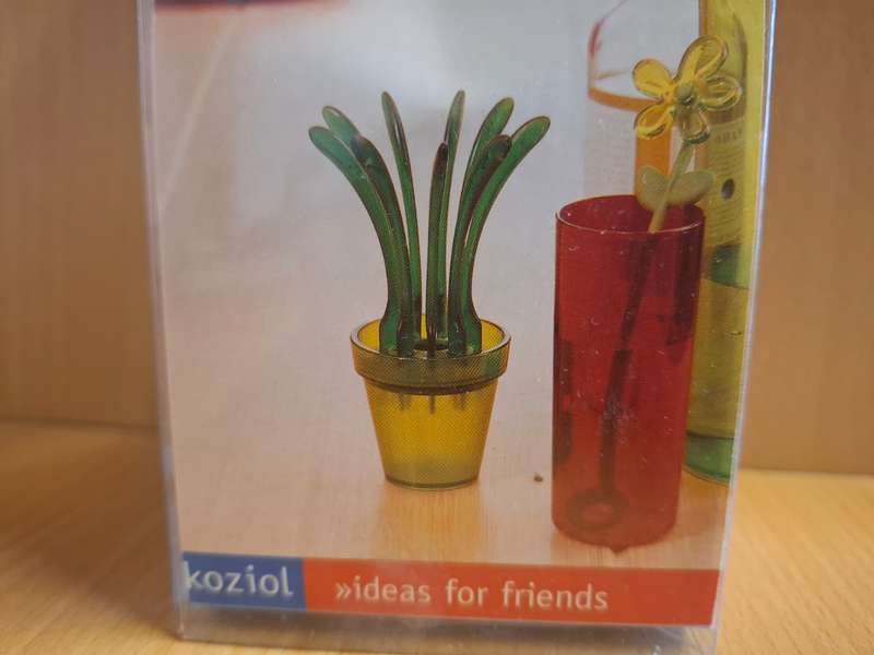 Set of 9 Koziol Acrylic Pic Up Party Forks  (Made in Germany)