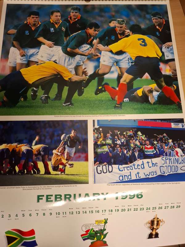 The Official 1996 Rugby World Cup Champions Calendar (Published by Grant Leversha)