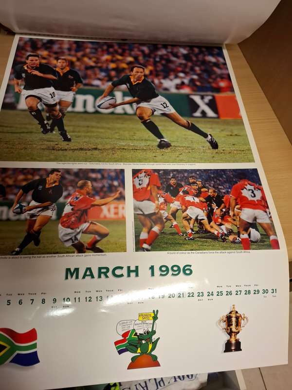 The Official 1996 Rugby World Cup Champions Calendar (Published by Grant Leversha)