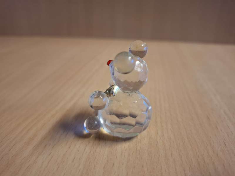 Miniature Glass Teddy Bear Figurine - height 4cm width 3cm