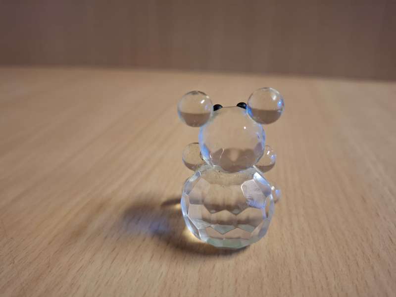 Miniature Glass Teddy Bear Figurine - height 4cm width 3cm