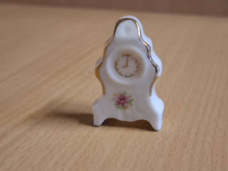 Miniature Porcelain Clock - 4cm x 2cm