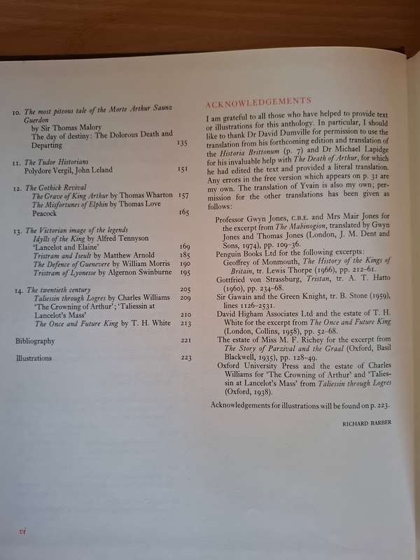The Arthurian Legends - An Illustrated Anthology : Richard Barber  (Hardcover)