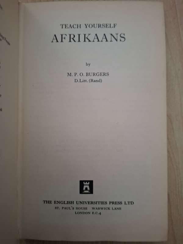 Teach Yourself Books - Afrikaans by M.P.O. Burgers  (Hardcover)