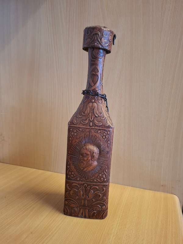 Leather Covered Glass Bottle