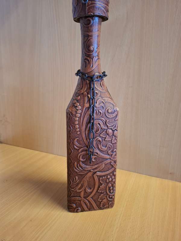 Leather Covered Glass Bottle
