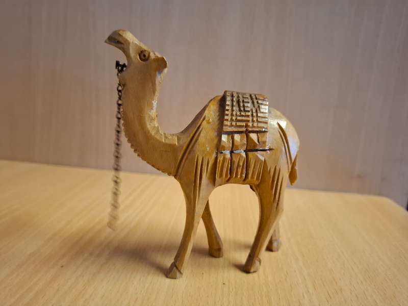 Wooden Camel Figurine  (11cm x 9cm)