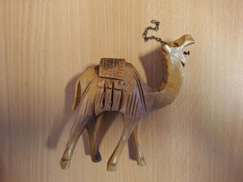 Wooden Camel Figurine  (11cm x 9cm)