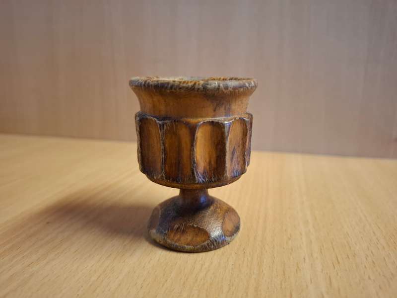 Miniature Wooden Goblet - height 6cm width 5cm