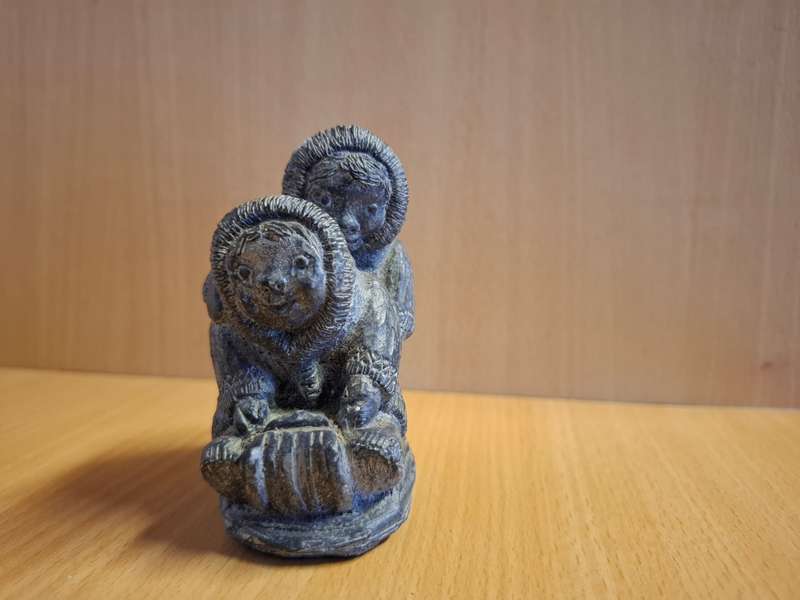 A Wolf Original - Eskimo Sculpture, Made in Canada (height 9cm width 8cm depth 4cm)