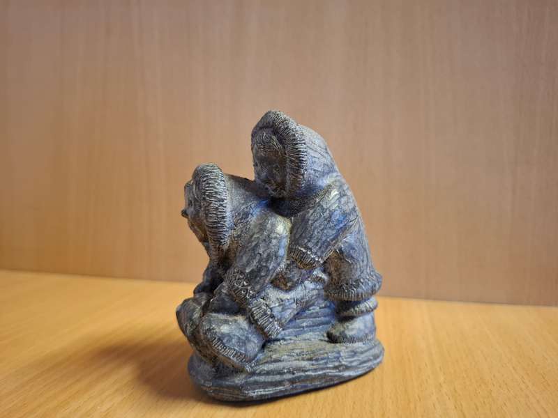 A Wolf Original - Eskimo Sculpture, Made in Canada (height 9cm width 8cm depth 4cm)