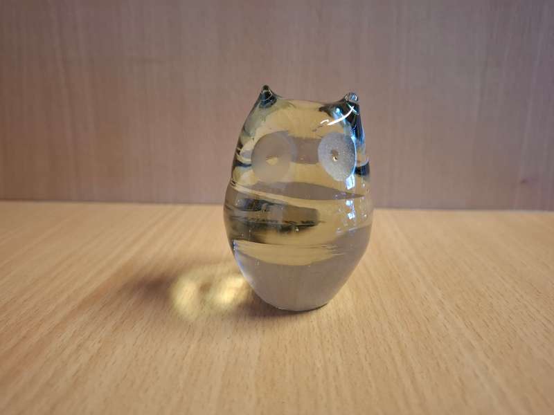 Ngwenya Glass Owl Figurine - height 7cm width 7cm depth 4cm (Made in Kingdom of Swaziland)