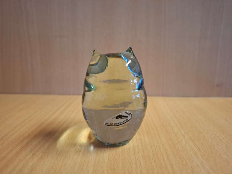 Ngwenya Glass Owl Figurine - height 7cm width 7cm depth 4cm (Made in Kingdom of Swaziland)