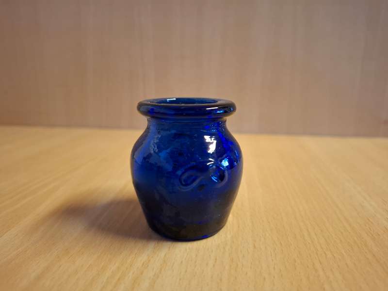 Small Cobalt Blue Glass Jar - height 5cm width 7cm