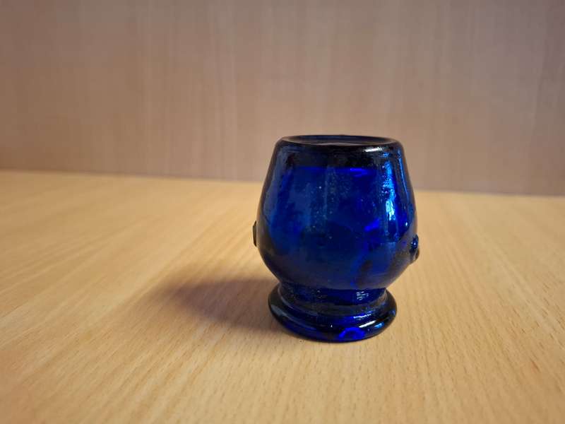 Small Cobalt Blue Glass Jar - height 5cm width 7cm