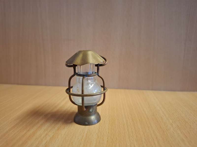 Miniature Brass Kerosene Lamp - height 7cm width 4cm