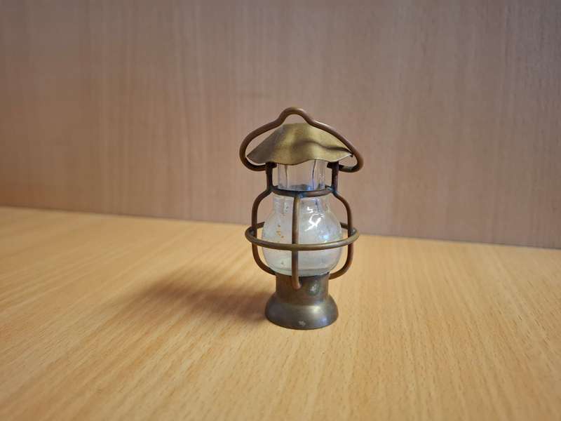 Miniature Brass Kerosene Lamp - height 7cm width 4cm