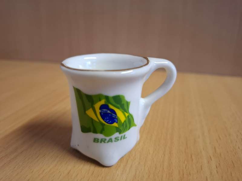 Miniature Ceramic Souvenir Mug - Brasil (height 5cm width 4cm)