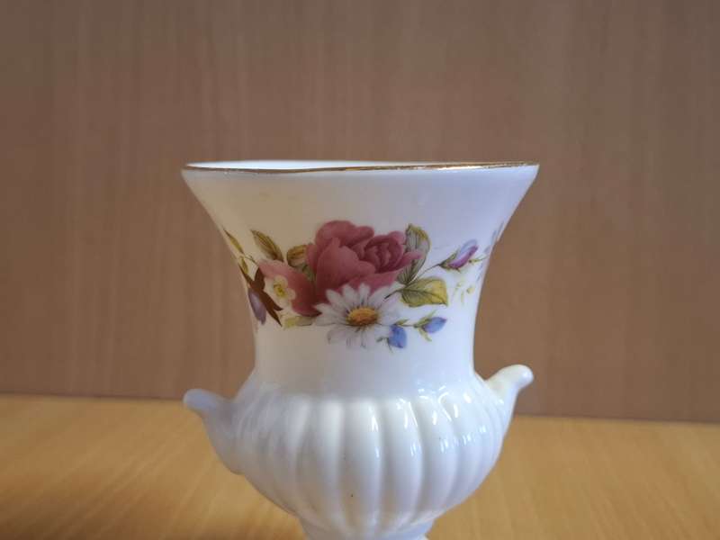 Vintage Floral Porcelain Vase - height 10cm width 8cm