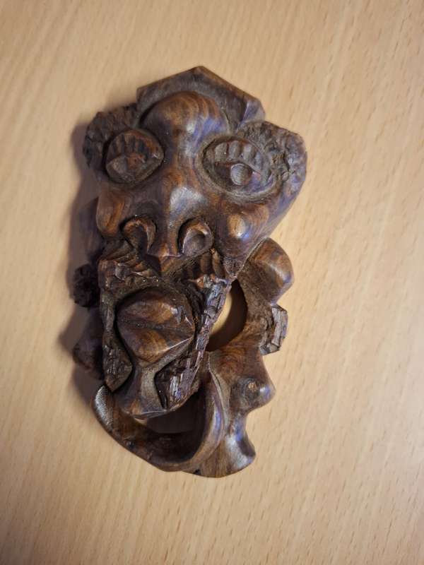 Small Wooden Mask Ornament (12cm x 7cm)