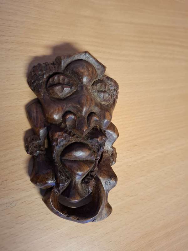 Small Wooden Mask Ornament (12cm x 7cm)