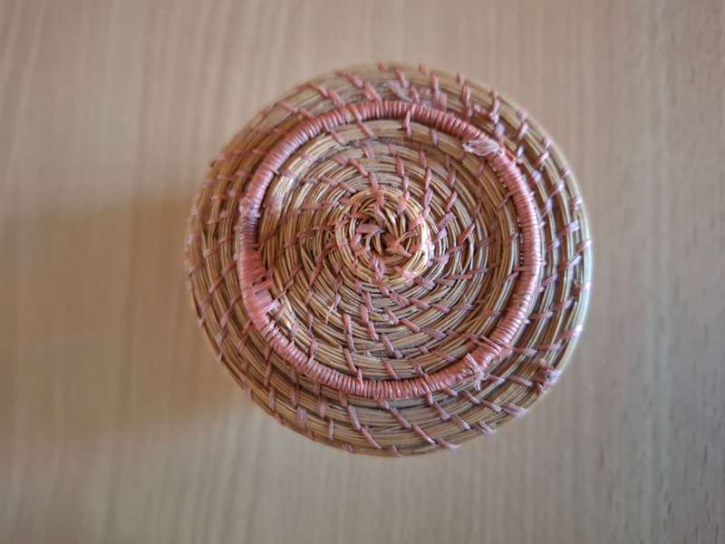 Miniature Lidded Basket - width 7cm height 4cm