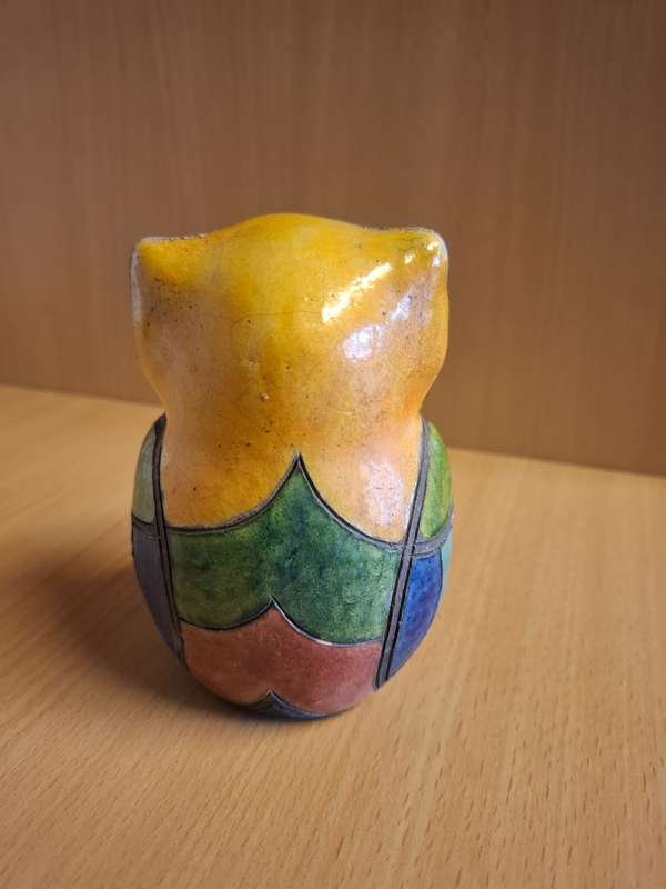 Handmade Raku Pottery Owl  (height 12cm width 10cm depth 8cm)
