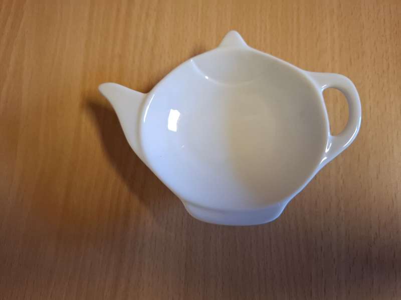 Small White Ceramic Teabag Holder  (12cm x 9cm)