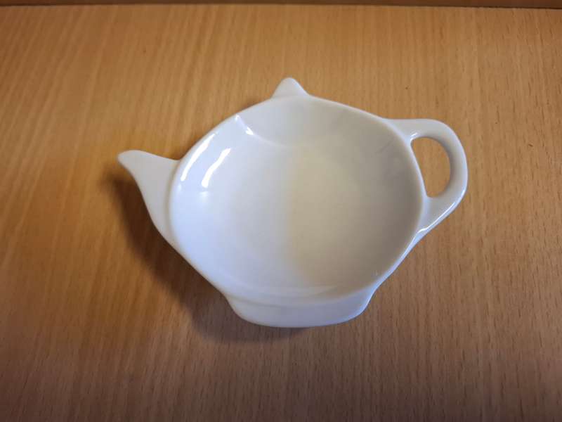 Small White Ceramic Teabag Holder  (12cm x 9cm)