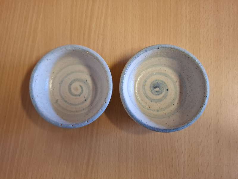 Set of 2 Small Pottery Bowls - width 8cm height 3cm