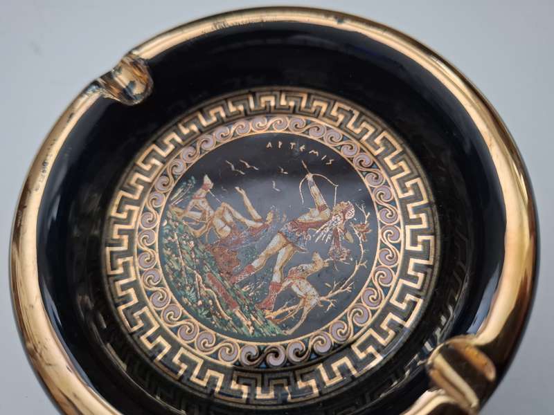 Vintage Greece Ceramic Ashtray - width 10cm