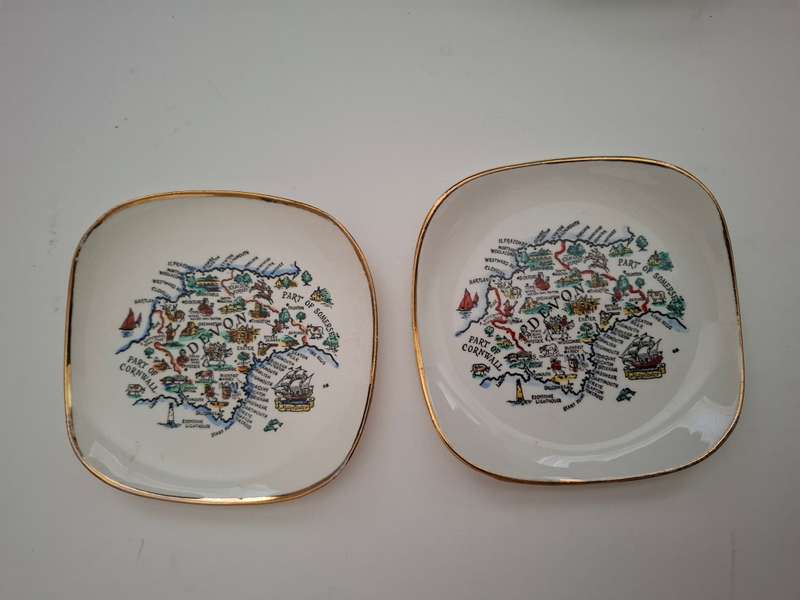 Souvenir Plate - Devon - 11cm x 11cm
