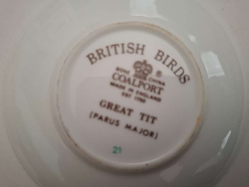 Small Coalport Plate - British Birds - Great Tit - width 9cm