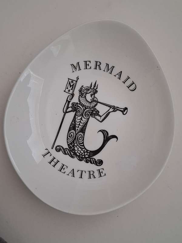 Vintage Fine Bone China Crown Staffordshire Mermaid Theatre Dish (Made in England)