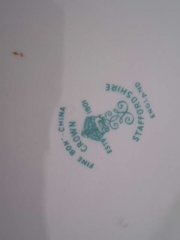 Vintage Fine Bone China Crown Staffordshire Mermaid Theatre Dish (Made in England)