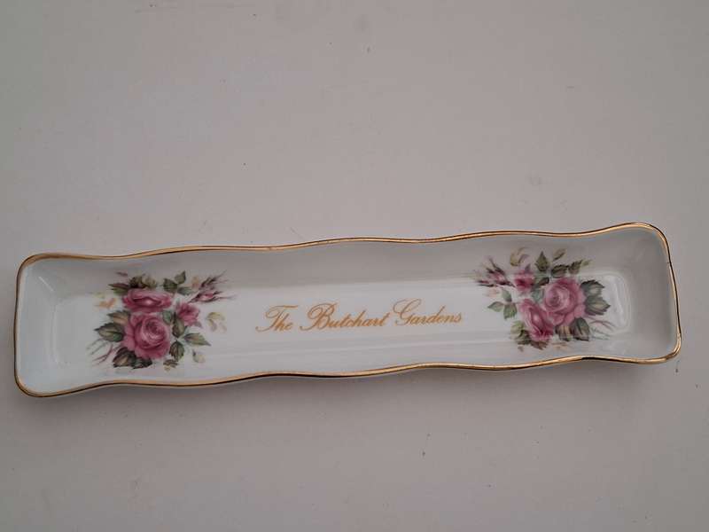 Vintage Floral Fine Bone China Trinket Dish - 21cm x 4cm