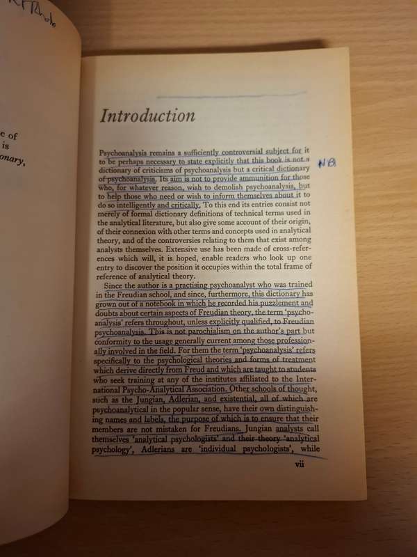 A Critical Dictionary of Psychoanalysis : Charles Rycroft  (Paperback)