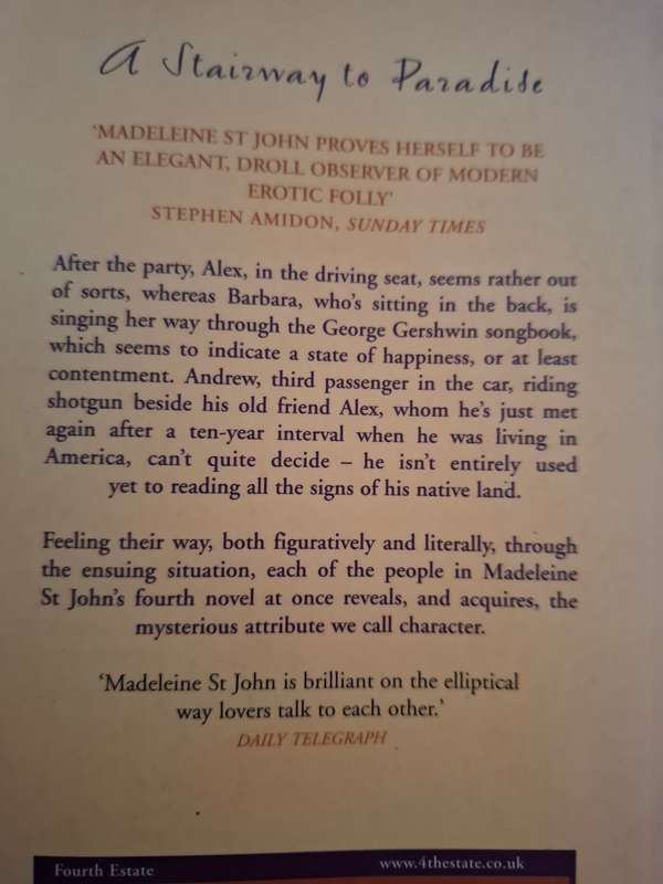 A Stairway to Paradise: Madeleine St John  (Paperback)