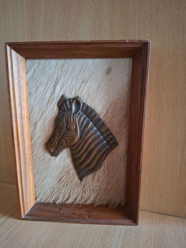Small Copper Zebra Wall Hanging (17cm x 12cm)